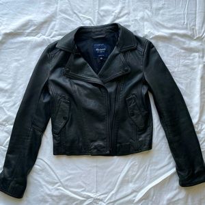 Madewell Leather Moto Jacket XS with Black Hardware (rare!)